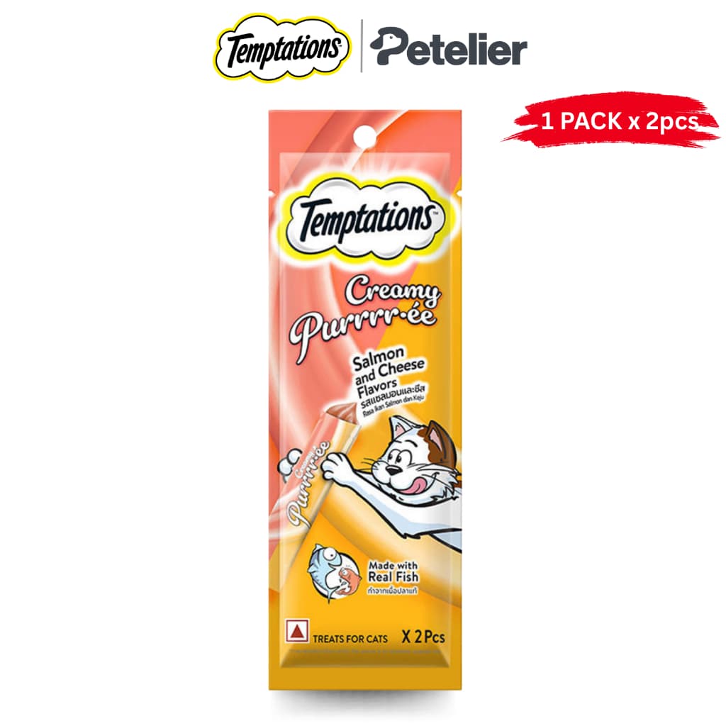 Temptations Creamy Puree Cat Treats Per Pack - SalmonCheese x2 variant