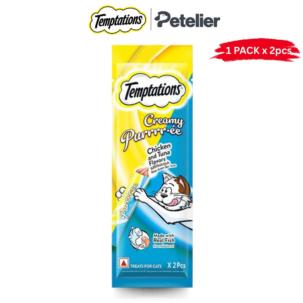 Temptations Creamy Puree Cat Treats Per Pack - Chicken Tuna x2 variant