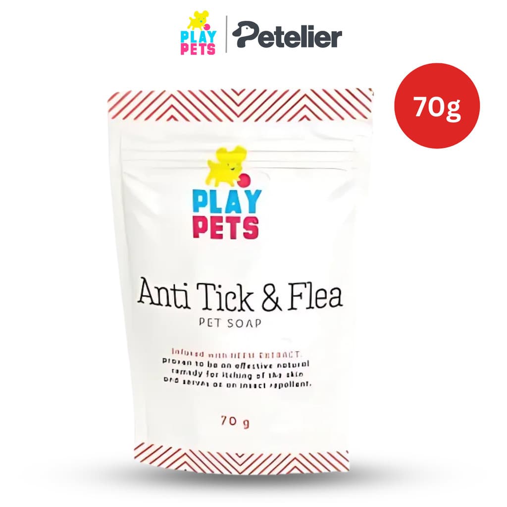 Play Pets Premium Pet Soap 70g For Dogs and Cats - Anti tick &amp; Flea variant