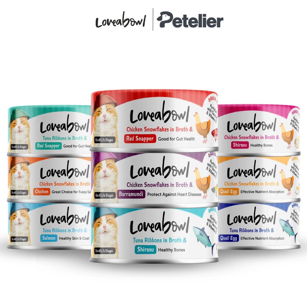 Loveabowl Wet Cat Food, Grain-Free Tuna & Chicken For Fussy Eaters In Broth 70g Can