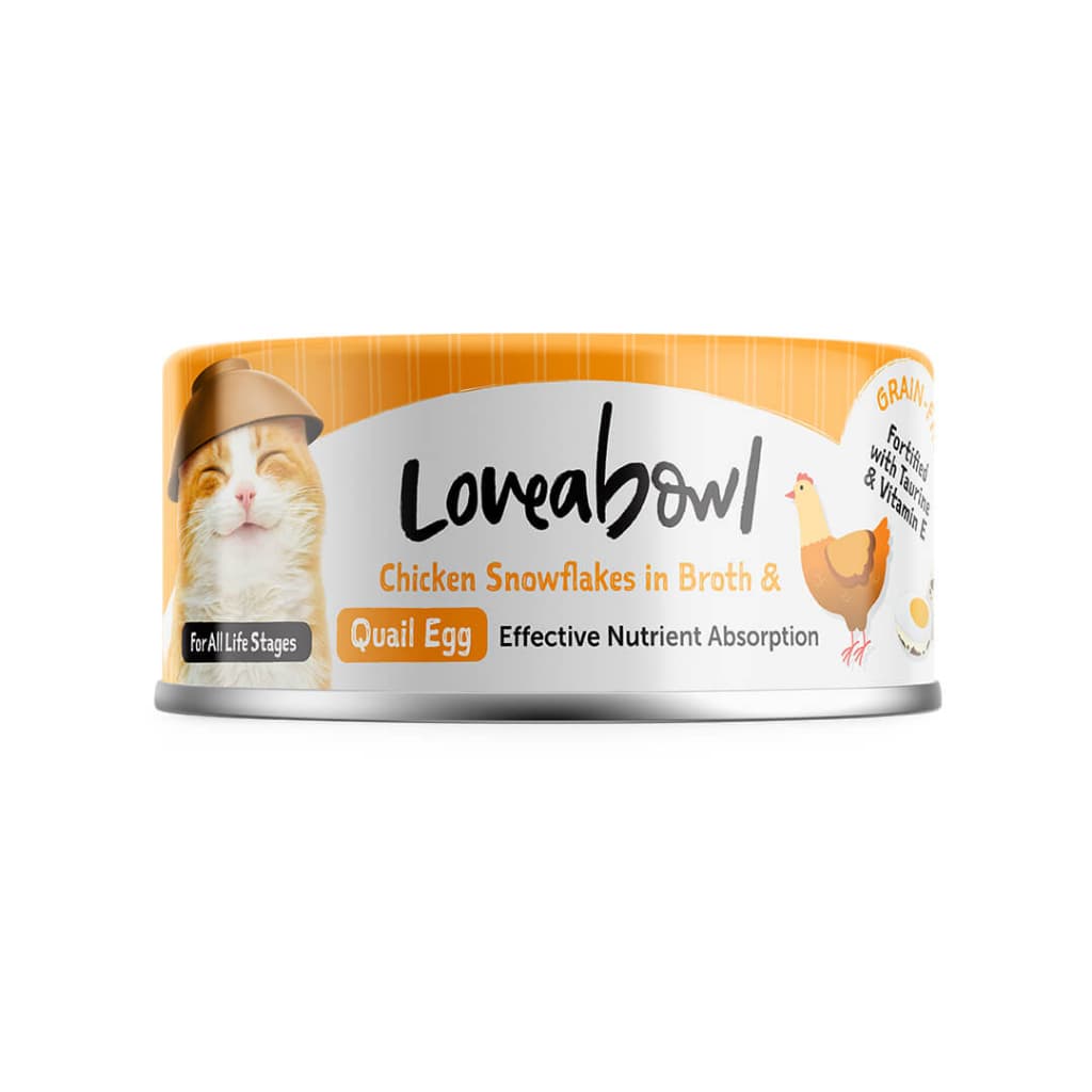 Loveabowl Wet Cat Food, Grain-Free Tuna &amp; Chicken For Fussy Eaters In Broth 70g Can - Chicken QuailEgg variant